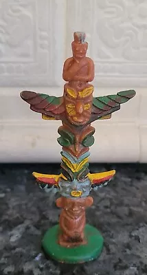 Vintage Indian Western Cowboy 4  Plastic Totem Pole Hong Kong HAND PAINTED Rare • $3