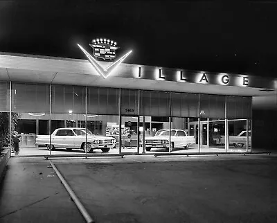 1962 Cadillac Dealer Showroom At Night 8 X 10 Photograph • $8.25