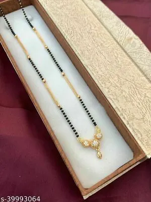 $14.29 • Buy Gold Plated AD Ethnic Wedding Kanthi Mangalsutra Indian Women Fashion Jewelry