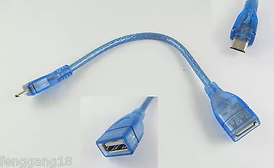 Blue Micro 5 Pin USB B Male Plug To USB 2.0 A Female Host OTG Data Adapter Cable • $1.49