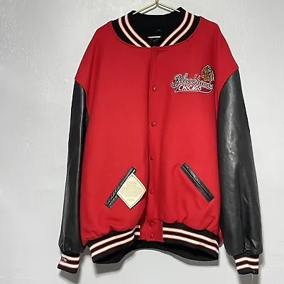 Mitchell & Ness 1967 CHICAGO BLACKHAWKS NHL Jacket WOOL LEATHER Sz 64 (5XL) NEW • $188.98