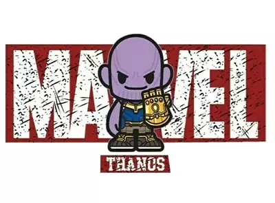 Thanos Patch Iron On Heat Transfer Graphic Applique 3.15  X 1.65  Marvel • $6.64