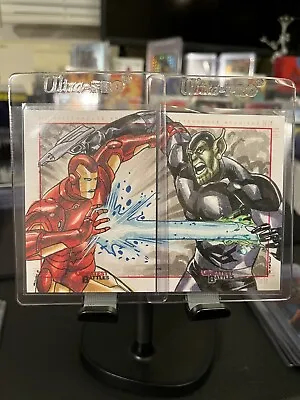 Iron Man / Skrull Dual Arturo Ramirez Sketch - 2012 Marvel Greatest Battles • $125