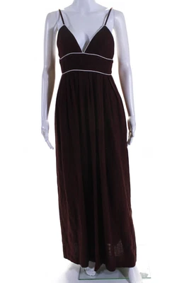 $83.01 • Buy Staud Womens Wide Leg Sleeveless V Neck Jumpsuit Brown Size 6