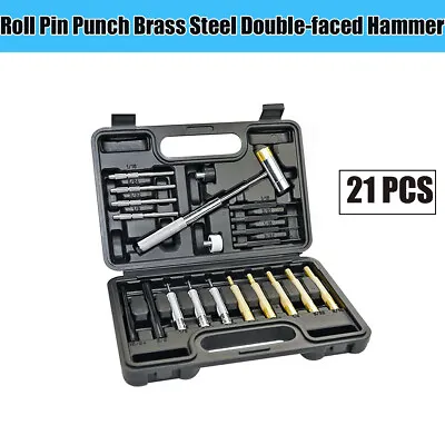 $23.90 • Buy 21pcs Roll Pin Punch Brass Steel Double-faced Hammer Gunsmithing Maintenance Set