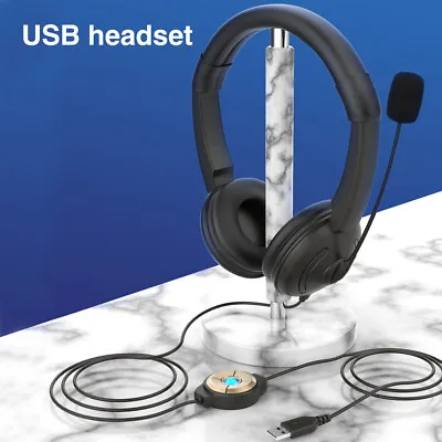 Noise Cancelling For Computer Universal USB Headset Call Center With Microphone~ • £14.18
