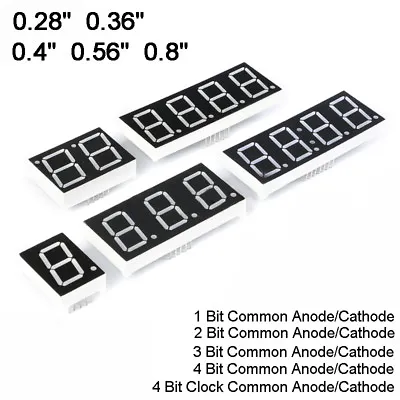 0.28/0.36/0.4/0.56/0.8  Red Led Display 7 Segment Common Cathode/Anode 1-4 Digit • $1.74