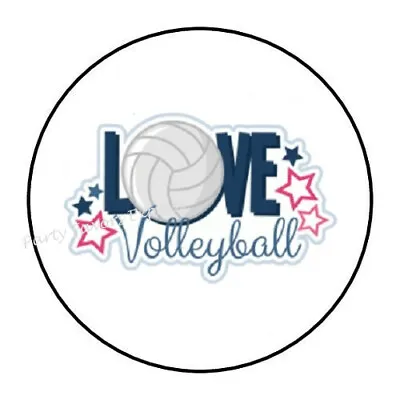 30 Love Volleyball Envelope Seals Labels Party Favors Stickers 1.5  • $2.49