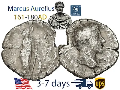 Ancient Roman Empire Coin Silver Denarius Marcus Aurelius 161 180 AD #20691 • $38.50