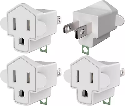 4 Pack ETL Listed Grounding Wall Outlet Adapter 3-2 Prong 125V/15A • $24.80