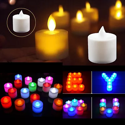 1-48Pcs LED Candle Tea Light Flickering Flameless Valentine Decor Lamp + Battery • $1.51