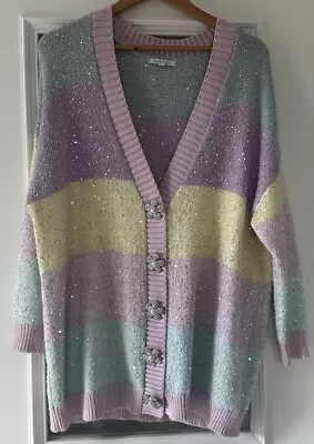Olivia Rubin Sequin Cardigan With Flower Buttons Size XS • £70