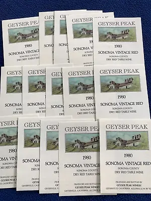 15X Label WINE Label Sonoma County GEYSER PEAK Vintage Red 1980 Dry Table WINERY • $4.44