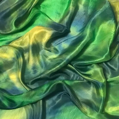 $18 • Buy 100% Silk Fabric Tie Dye Multi Color By The Yard- New Life Transformation