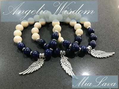 $25 • Buy Crystal Diffuser Bracelet Angelic Wisdom With Angel Charm
