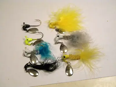 7 Road Runner Style Marabou 1/8 Oz Jig Spinner Crankbait Lure Lot • $7.99