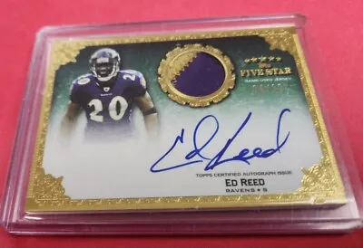 2010 Topps Five Star Ed Reed Autograph Patch #ed 30 Gold - Auto On Card • $179.95