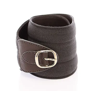 DOLCE & GABBANA D&G Brown Leather Linnen Logo Belt S. 70cm / 28 Inch • £150.55