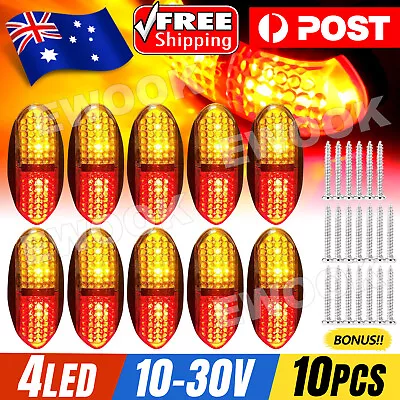 $22.95 • Buy 10X LED Clearance Lights Side Marker Lamp Amber Trailer Truck Caravan Multi Volt