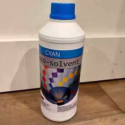 CYAN Eco-Solvent 1 Liter/1000ml Bulk Ink Refill Mutoh Falcon Mimaki Roland Versa • $20