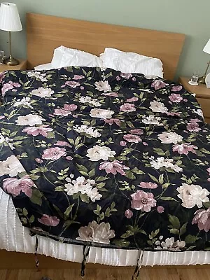 IKEA Black Floral Pink BLEKFRYLE Duvet Cover And 2 Pillowcases • £15