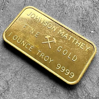 Vintage Johnson Matthey London 1 Oz Gold Bar .9999 1oz - Hammer And Sickle • $2675.79
