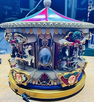 Mr Christmas Animated Holiday Carousel Merry Go Round Musical Vintage TESTED • $99.99