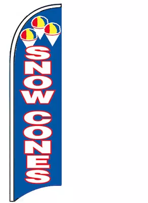 SNOW CONES Windless Swooper Flag 2.5x11.5' Tall Feather Sign Bb (flag Only) • $21.95