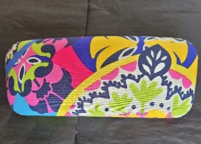 VERA BRADLEY Purple Floral Fabric Hard Clamshell Eye Glasses Sunglasses Case • $9.50