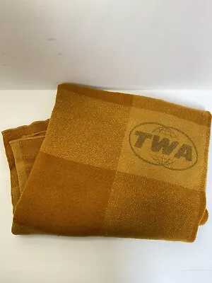 $50 • Buy Vintage Orange TWA Airlines Pendleton Wool Lap Blanket/Throw Blanket