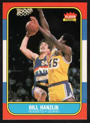 1986-87 Fleer Basketball Premier Set Card # 43 Bill Hanzlik Nuggets NM-NMMT • $12