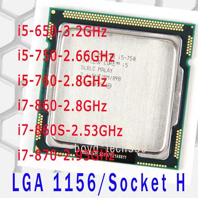 Intel Core I5-650 I5-750 I5-760 I7-860 I7-860S I7-870 LGA 1156/H CPU Processor • $17.03