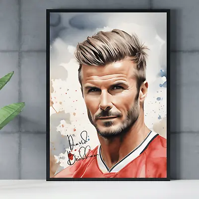Sir David Beckham UTD Gift Fan Art Wall Poster Print UK Football A3 A4 • £14.99