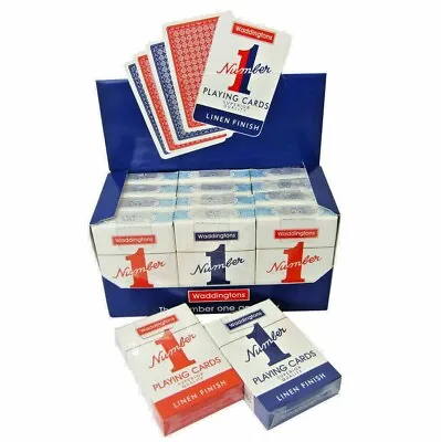 Waddington No1 Classic Playing Cards Decks Of Red & Blue Linen Finish UK • £2.99