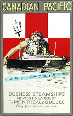 Canadian Pacific Duchess Steamships Vintage Poster Print Retro Style Travel Art • $19.40