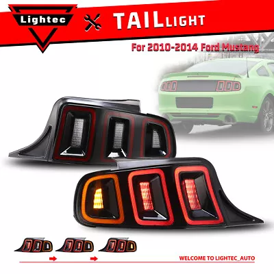 LED Taillight Sequential Turn Signal Lamps For 2010-2014 Ford Mustang Red Lens • $264.49