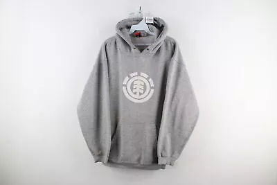 Vtg 90s Element Skateboards Mens Large Distressed Classic Logo Hoodie Sweatshirt • $99.95