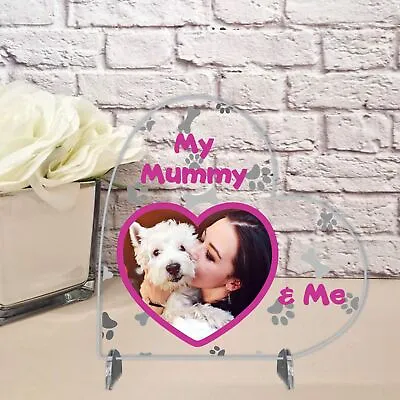 Personalised My Mummy & Me Photo Mothers Day Dog Mum Acrylic Perspex Heart Gift • £6.99