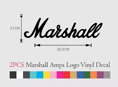 2 PCS Marshall Amps Logo Vinyl Sticker Decal 8 INCH • $12.99