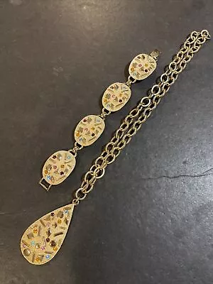 Vintage SARAH COVENTRY Sultana CONFETTI Colorful Necklace Bracelet SET • $49.99