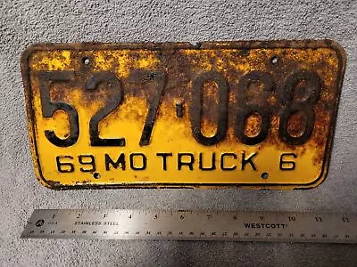 1969 Missouri Truck License Plate MO 69 Tag 527-068 Rusty Yet Still Displayable • $13.50