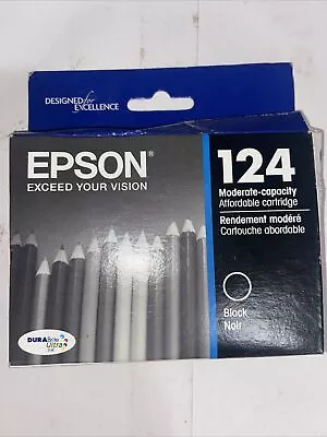 Original Epson DuraBrite Ultra 124 Ink Cartridges Black T124120 Exp 03/ 2021 • $15