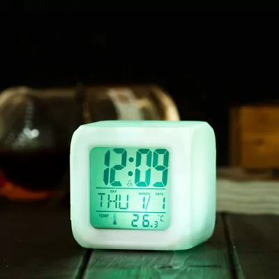 $13.45 • Buy Digital Clock LED Display Desk Table Temperature Alarm Time Modern Home Decor