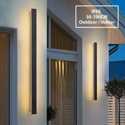 LED Wall Light Sconce Waterproof Outdoor Modern Lamp Exterior Lights Long Strip • $36.99