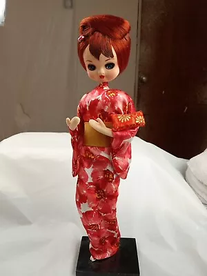 Vintage Bradley Big Eye Doll 14in Tall Flower Print Komodo Made In Japan  • $40