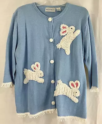 BellePointe BUNNY XL Blue Vintage Boutique Sweater NICE! • $79