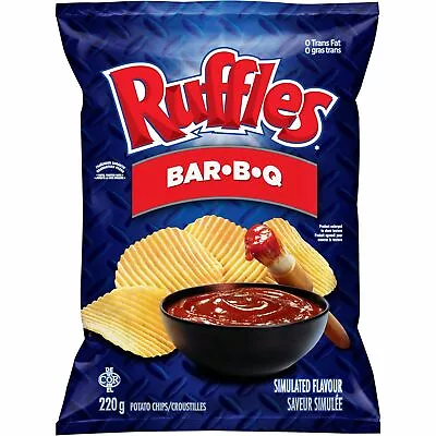 2 Bags Ruffles BBQ BAR-B-Q Chips Size 200g From Canada - FRESH & DELICIOUS! • $20.85