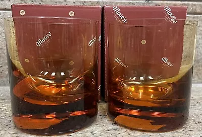 Moser Double Old Fashioned Plain Amber Set Of 2 New In Box • $169.95