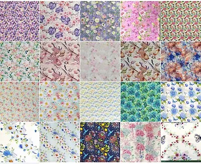Floral Novelty Quilting PatchWork Cotton Prints Fat Quarters (50cm X 55cm) • $6.25
