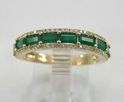 2CT Lab Created Emerald Diamond Wedding Women's Ring Band 14k Yellow Gold Plated • $90.99